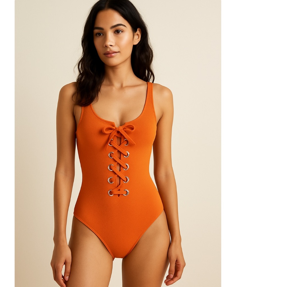 & Other Stories lace up one piece swimsuit